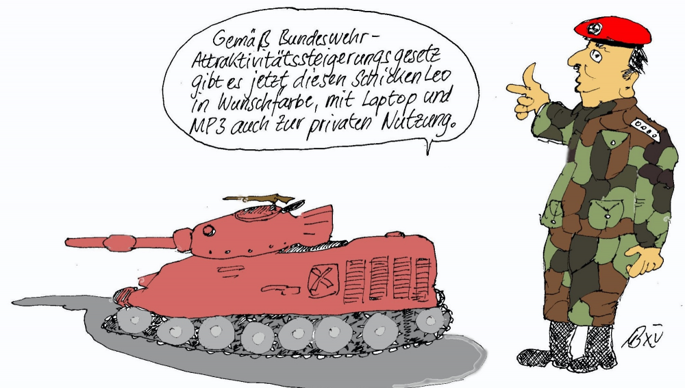 Cartoon: BWAttrSteigG Bundeswehrattraktivitätssteigerungsgesetz 1