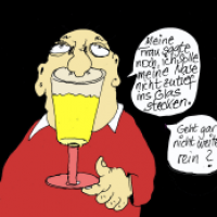 Nase im Glas