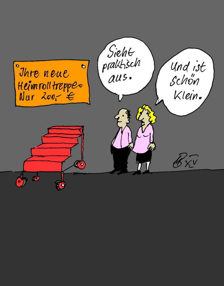 Cartoon: Heim-Rolltreppe 1
