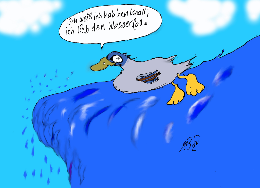 Cartoon: Ente mit Knall 1