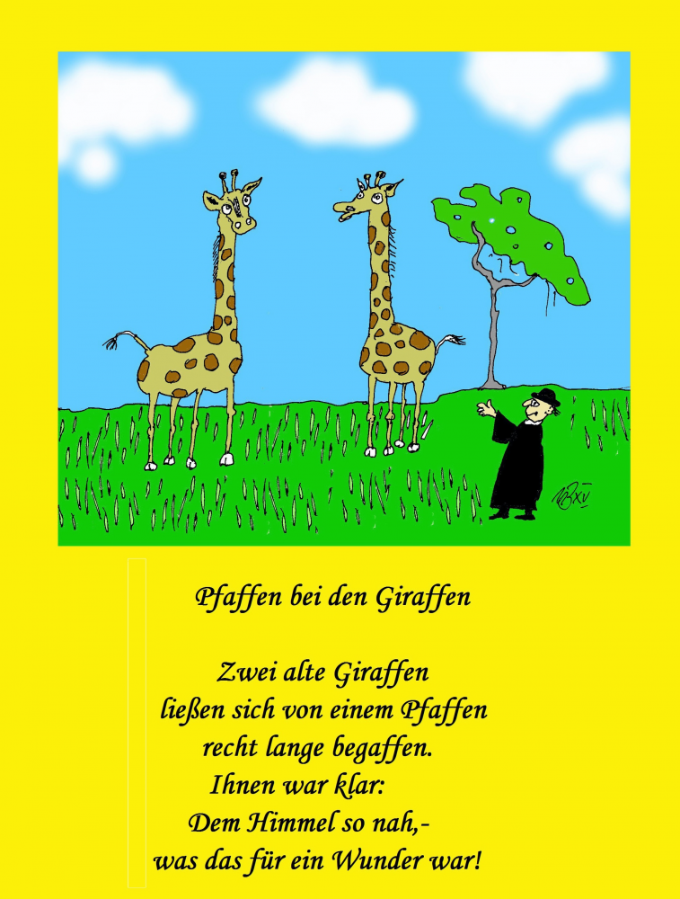 Cartoon: Pfaffen bei den Giraffen 1