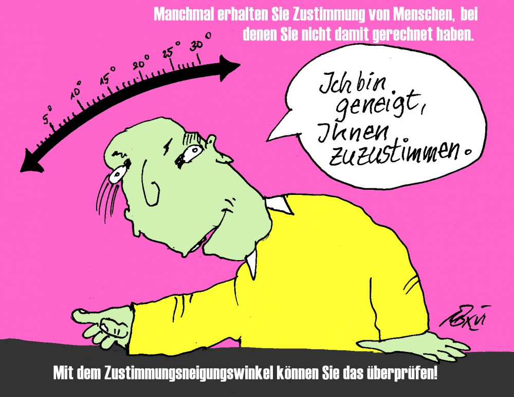 Cartoon: Zustimmungsneigungswinkel 1