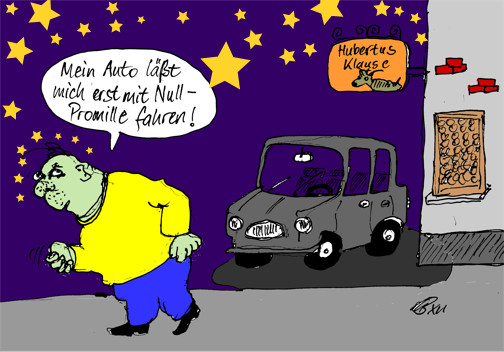 Cartoon: Alkohol Wegfahrsperre 1