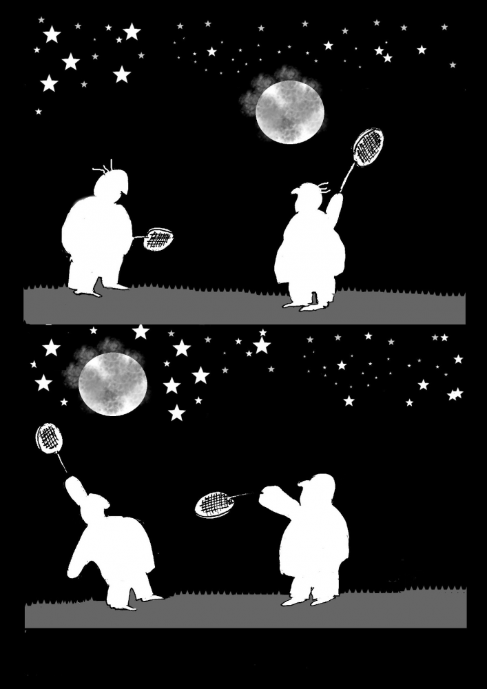 Cartoon: Mond Tennis 1