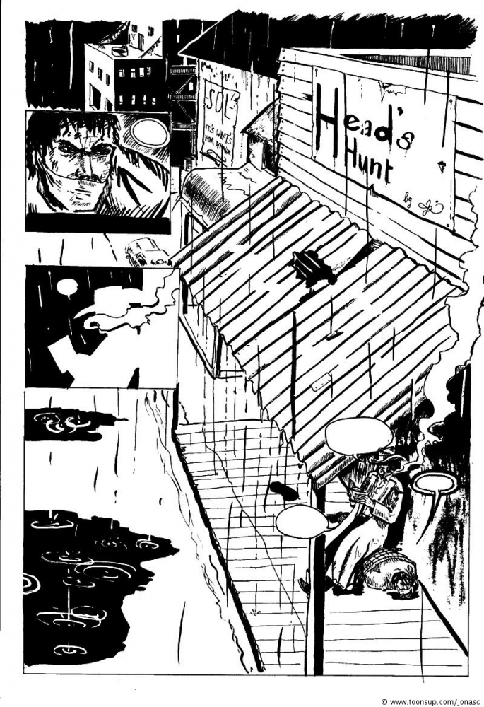 Comic: Head's Hunt #2 p1 Inks 1
