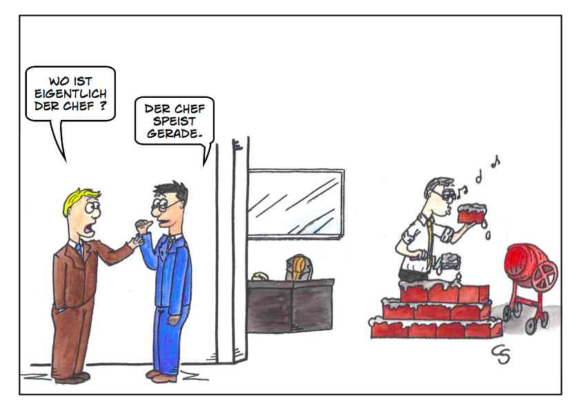 Cartoon: Der Chef speist. 1