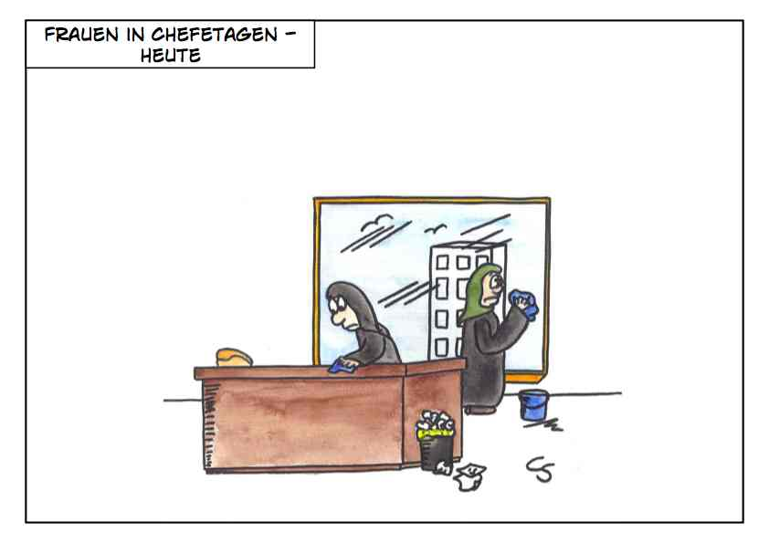 Cartoon: Frauen in Chefetage 1