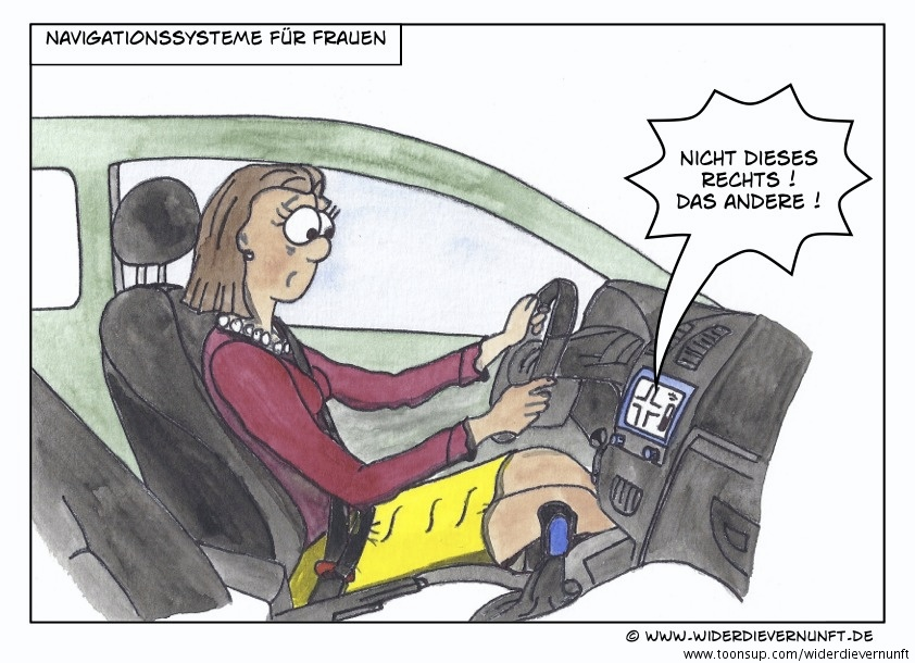Cartoon: Navigationssystem für Frauen 1