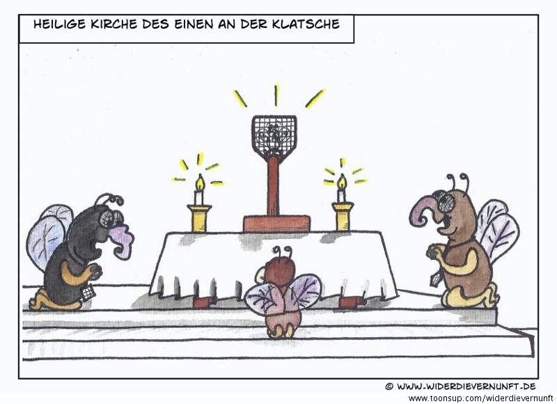 Cartoon: Die heilige Kirche der Fliegen 1