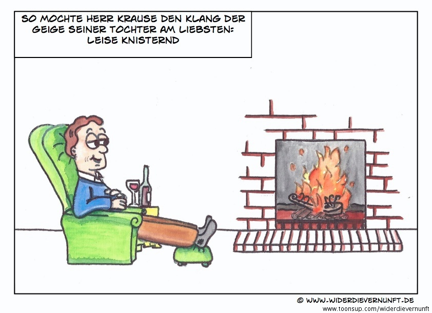 Cartoon: Kaminfeuer 1
