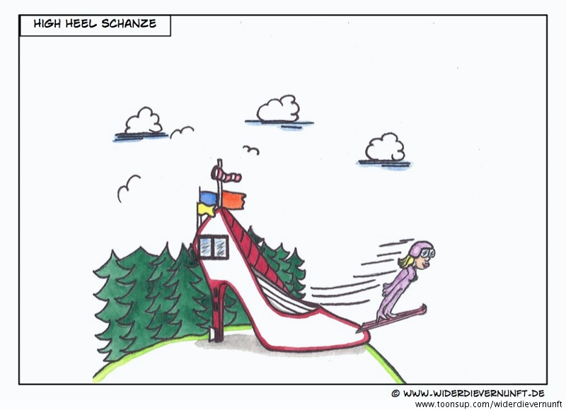 Cartoon: High Heel Schanze 1