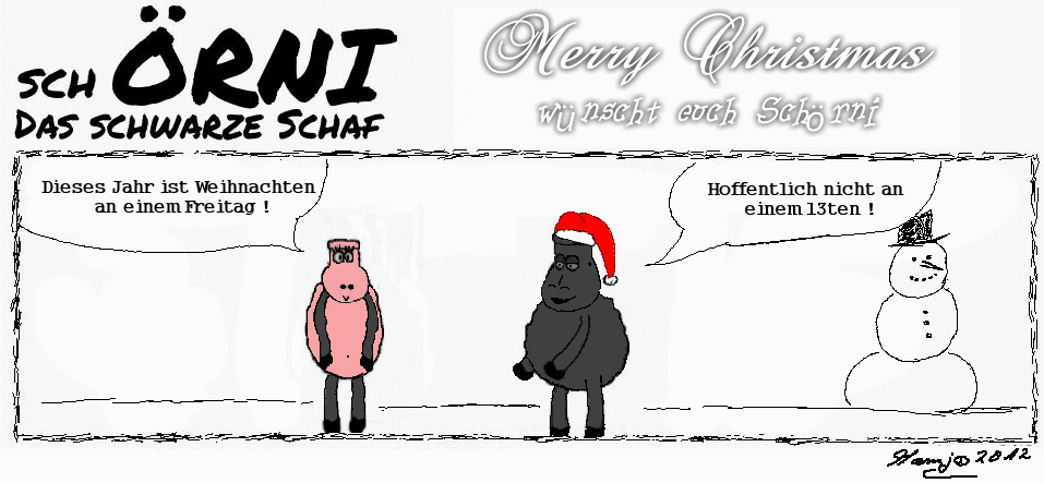 Cartoon: Schörni - Weihnachten an einem 1