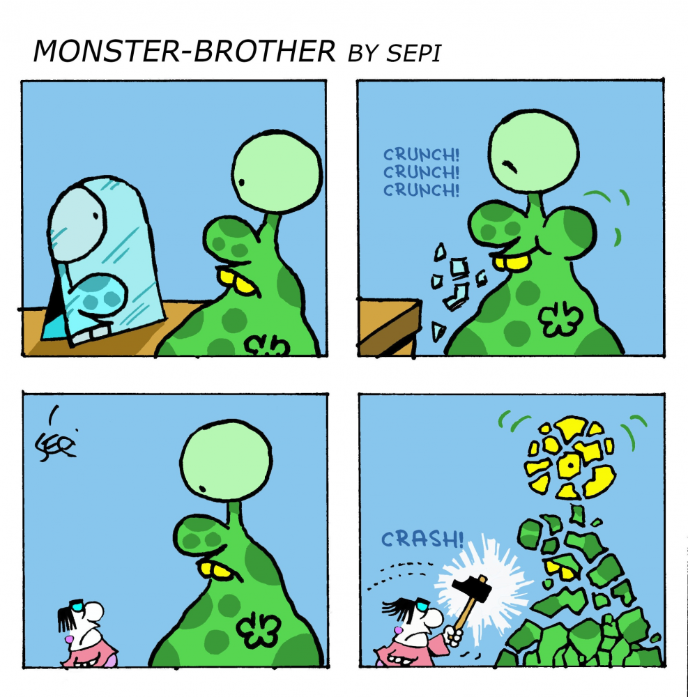 Cartoon: Monster-Brother / Monster-Bruder 1
