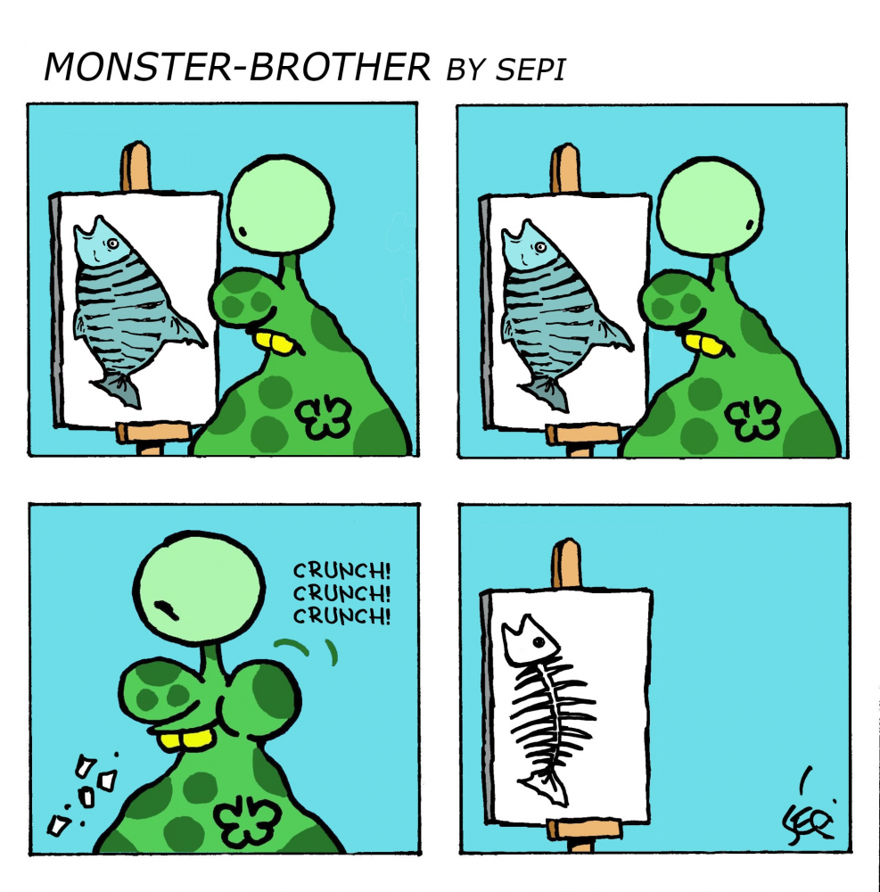 Cartoon: Monster-Brother / Monster-Bruder 1