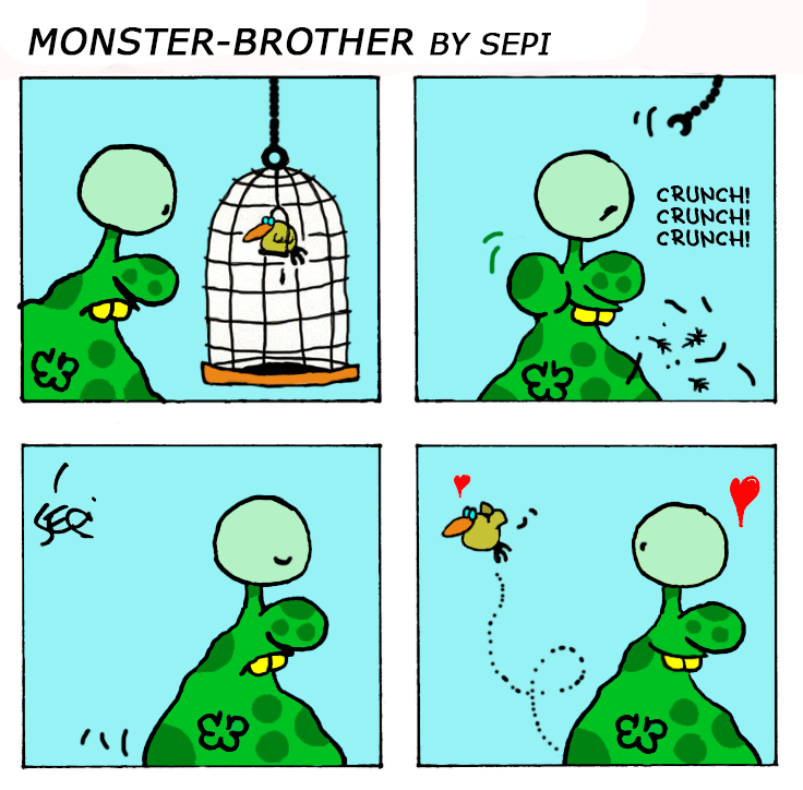 Cartoon: Monster-Brother/Monster-Bruder 1