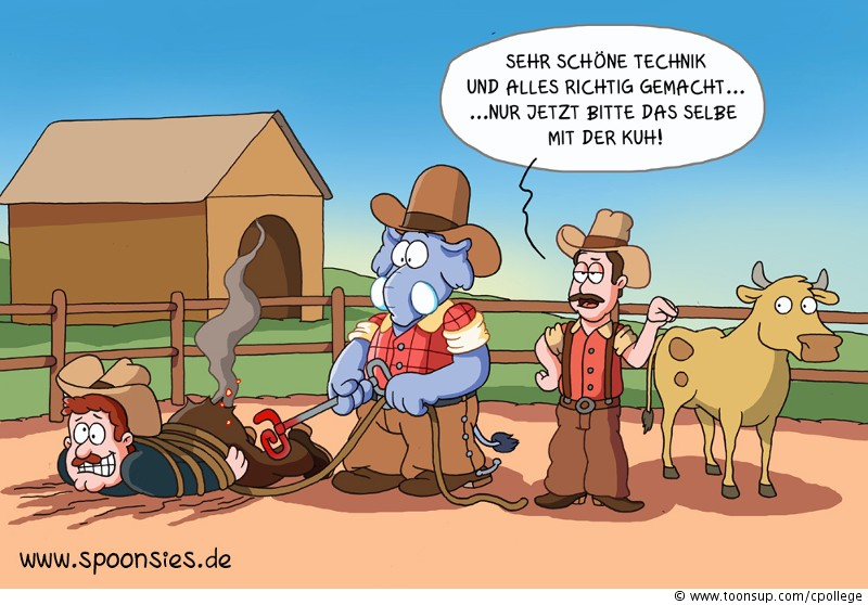 Cartoon: cowboytraining 1