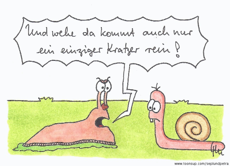 Cartoon: Vier Schnecken, 3 Möhren und ein ??? 1