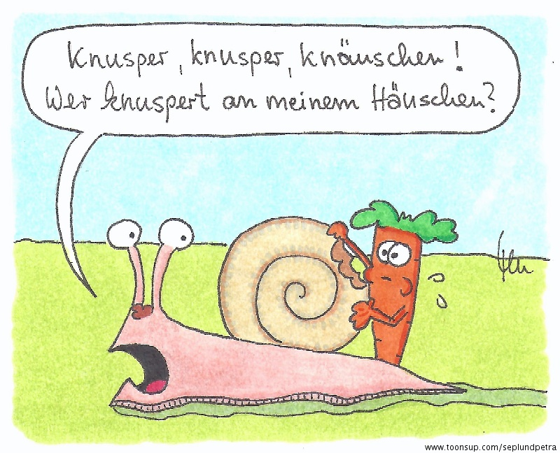 Cartoon: Vier Schnecken, 3 Möhren und ein ??? 3