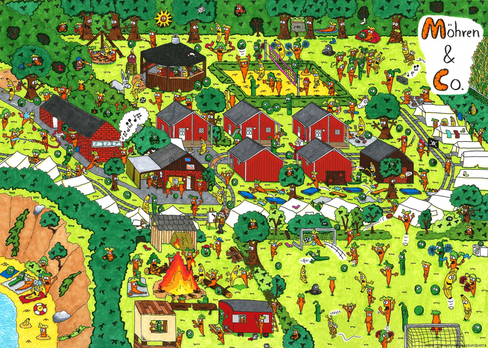 Rate- / Wimmelbild: Zeltlagerleben 3