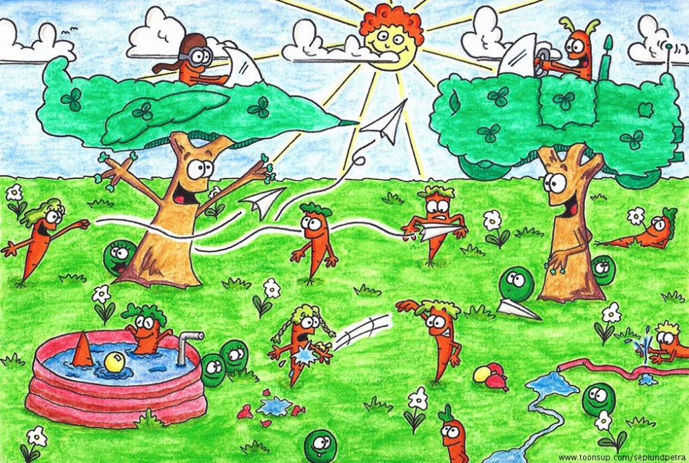 Rate- / Wimmelbild: Auf der grünen Wiese 2