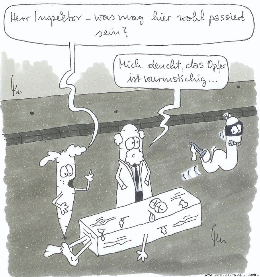 Cartoon: Einbildkrimi in schwarzweiß 1