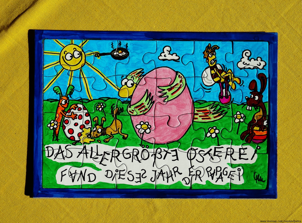 Rate- / Wimmelbild: Osterpuzzlefehlersuchbild 1