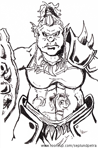 Illustration: Orkfrau mit Designeroberteil 1