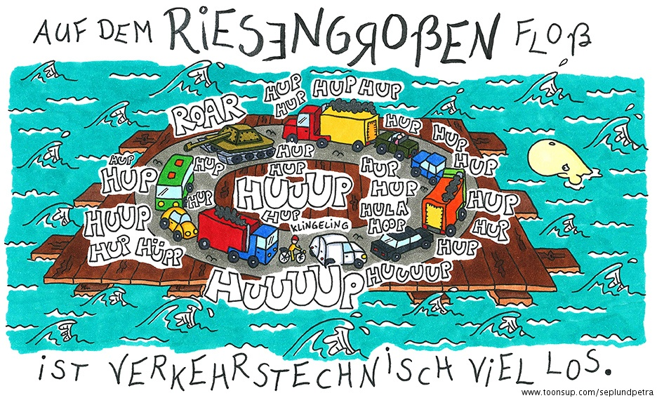 Cartoon: 'Verkehrsinsel' 1