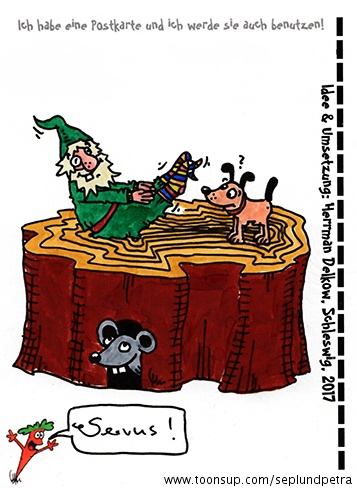 Cartoon: Yogawichtelpostkarte 1