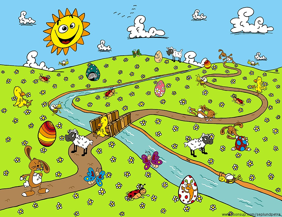 Illustration: Osterlandschaft 1