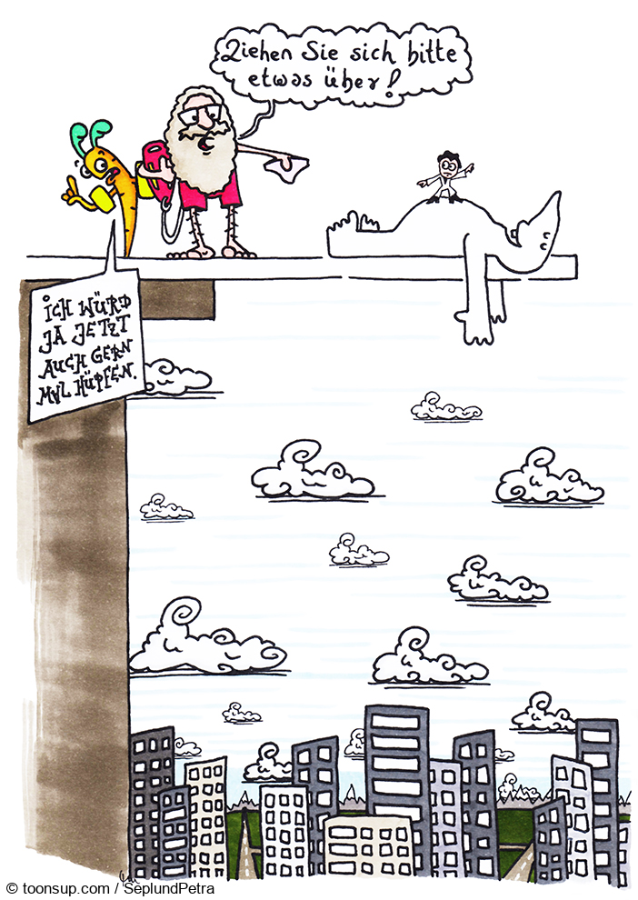 Cartoon: Sprungturm (sehr hoch) 1