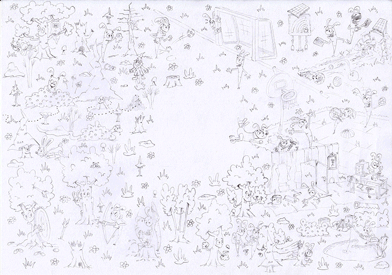 Animation: Ein Wimmelbild entsteht 1
