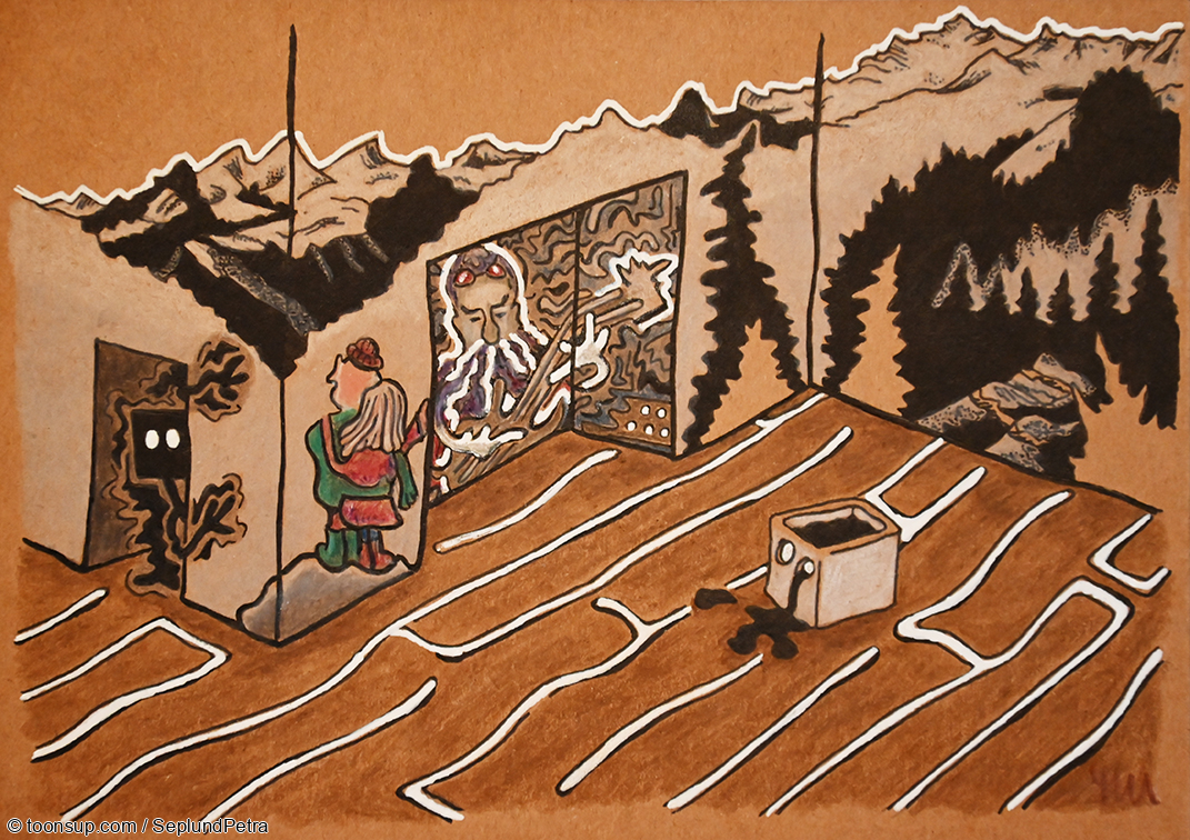 Cartoon: Karton (Hommage an Leichis "Redner") 1