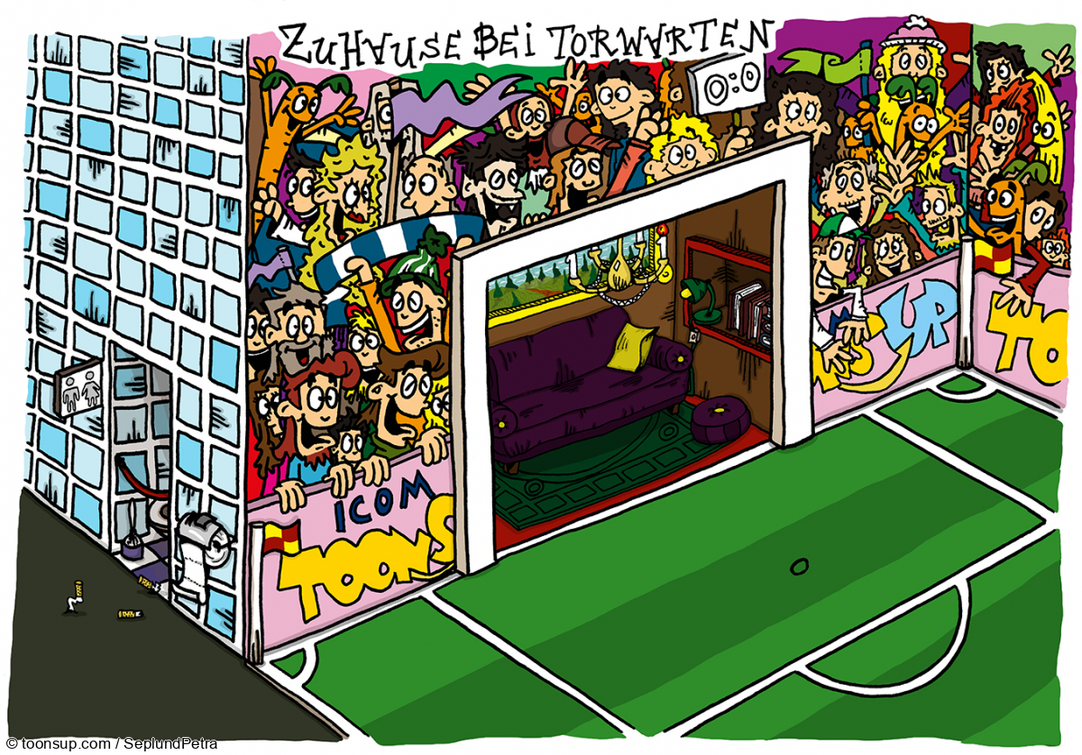 Cartoon: Torwarte zu Hause (Leichi-Hommage) 1