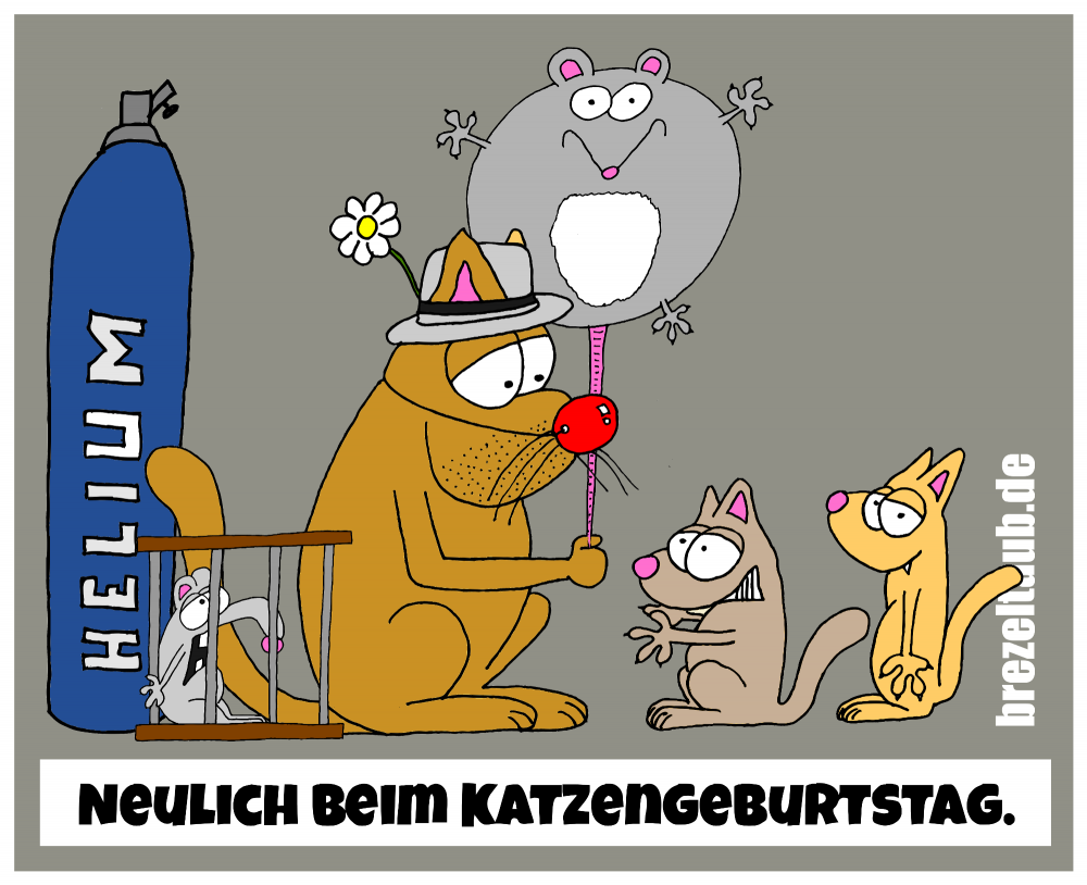 Cartoon: Katzengeburtstag 1