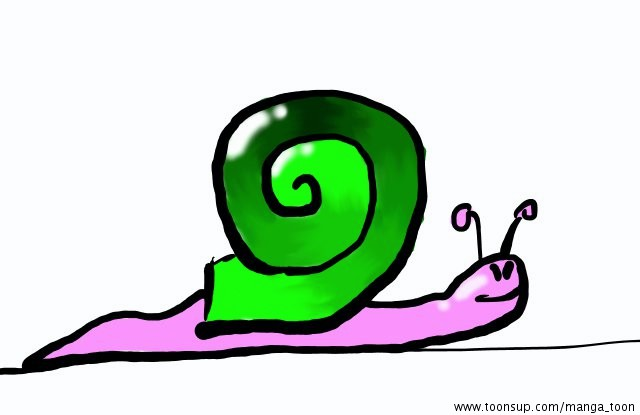 Cartoon: green snail 1