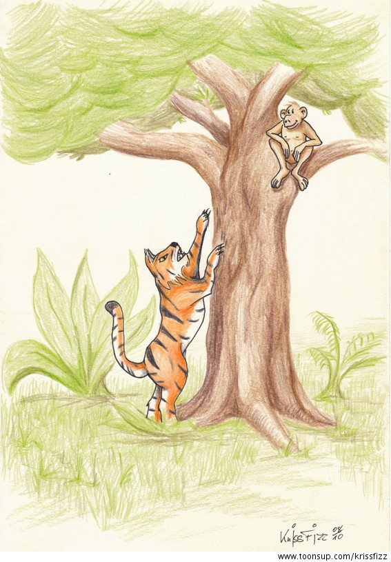 Illustration: Der Tiger und der Affee 1