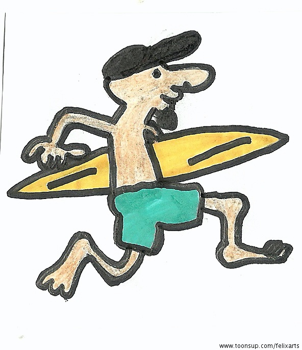 Cartoon: Surf heinie + Geschichte 2