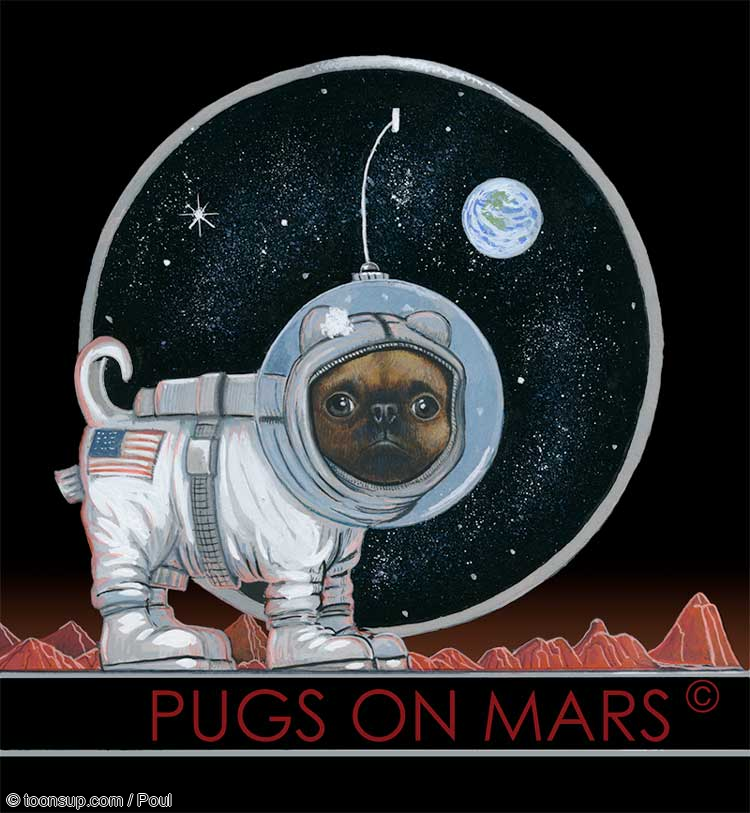 Illustration: Pugs on Mars 1