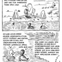 Noi füttert Enten im Park
