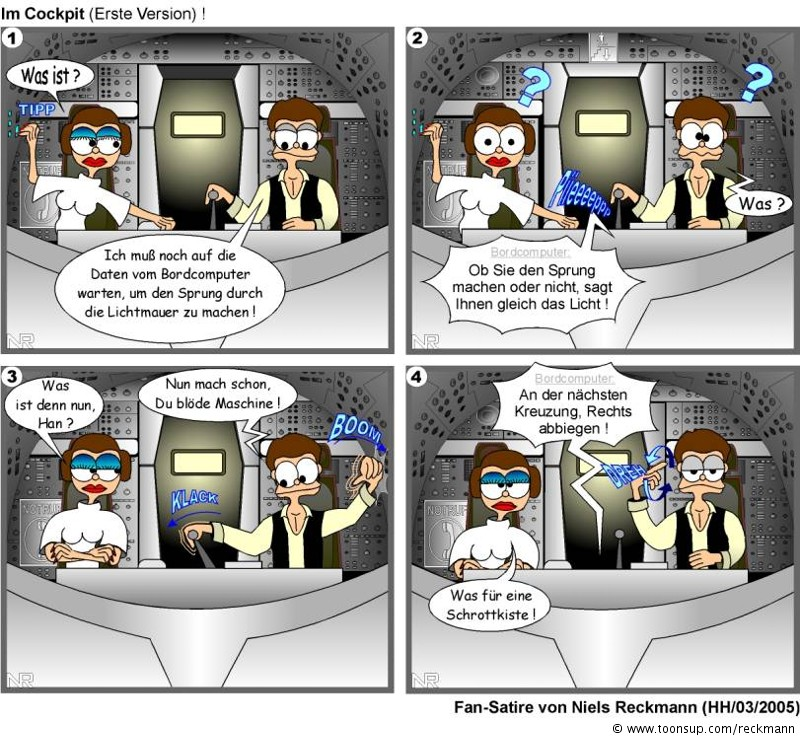 Comic: SW-Satire     Im Cockpit 1
