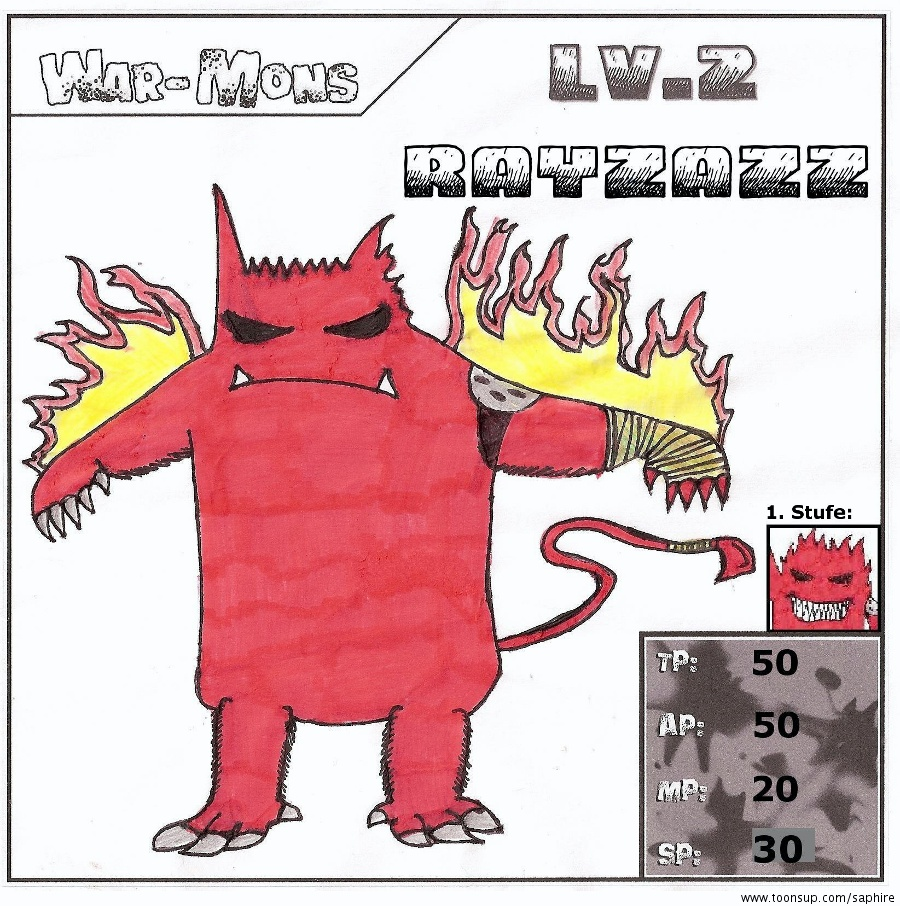 Concept Art / Character Design: Rayzazz (Lv. 2 War-Mon) 1