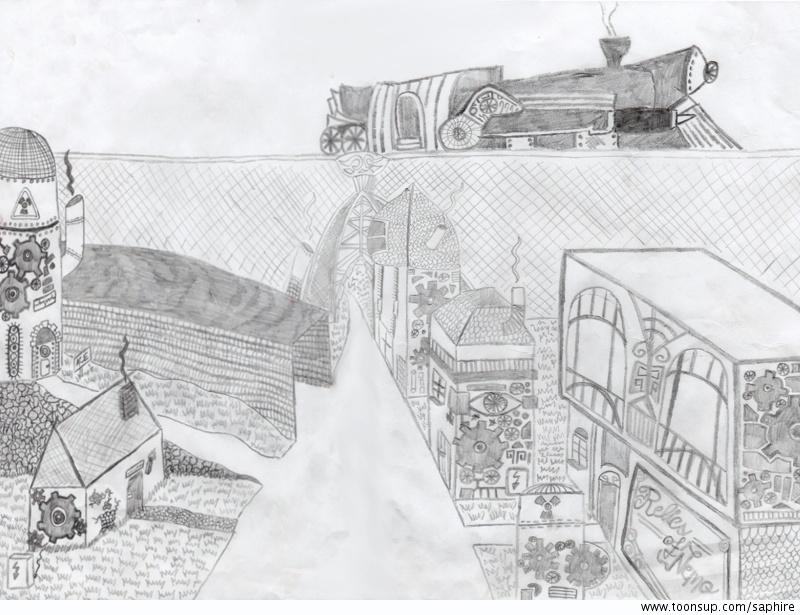 Cartoon: Steampunk Stadtrand 1