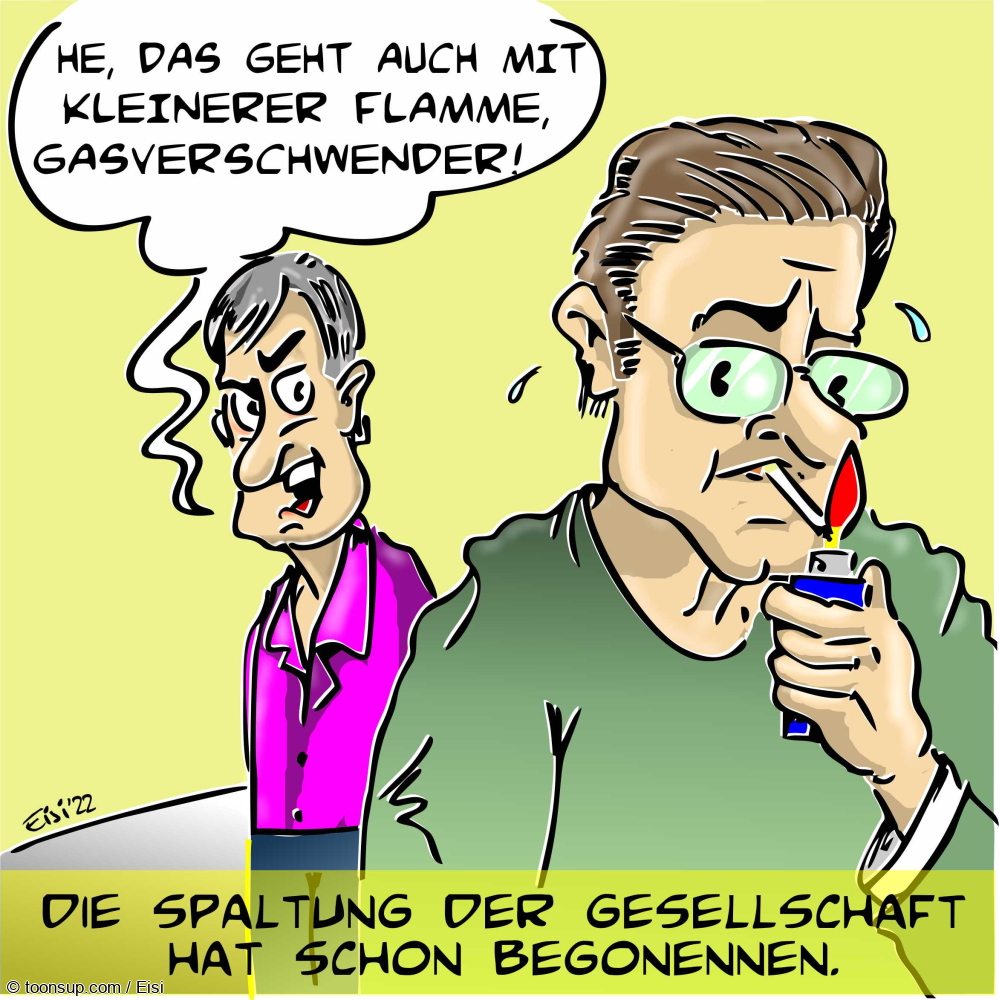 Cartoon: Es geht schon langsam los mit der Gashysterie 1