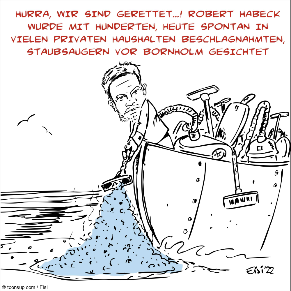Caricature: Robert Habeck vor Bornholm 1
