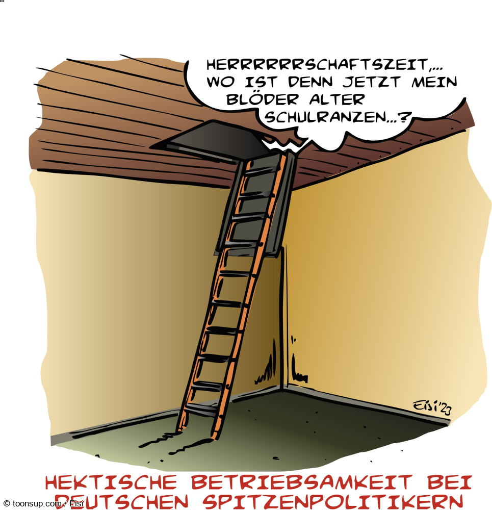 Caricature: Panik durch Aiwangers Schulranzen 1