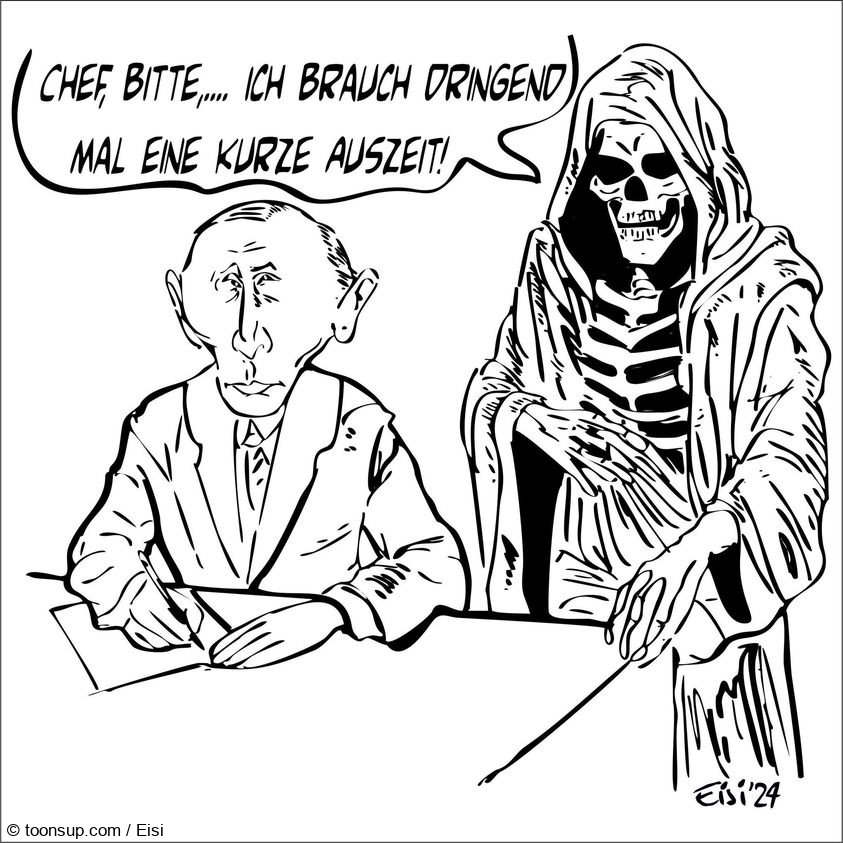 Caricature: Putin und der Tod 1