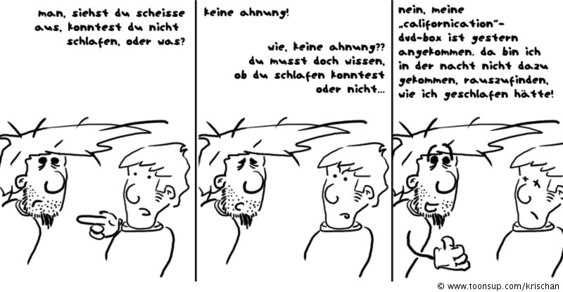 Cartoon: Anstrengende Nacht 1