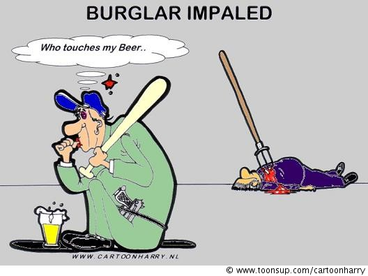 Cartoon: Burglar Impaled 1