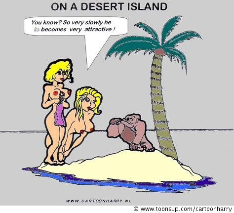 Cartoon: On a Desert Island 1